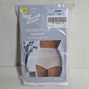 Sears 3 Pair Ladies Fuller Cut Elastic Leg Brief Panties Size 11 Acetate Tricot